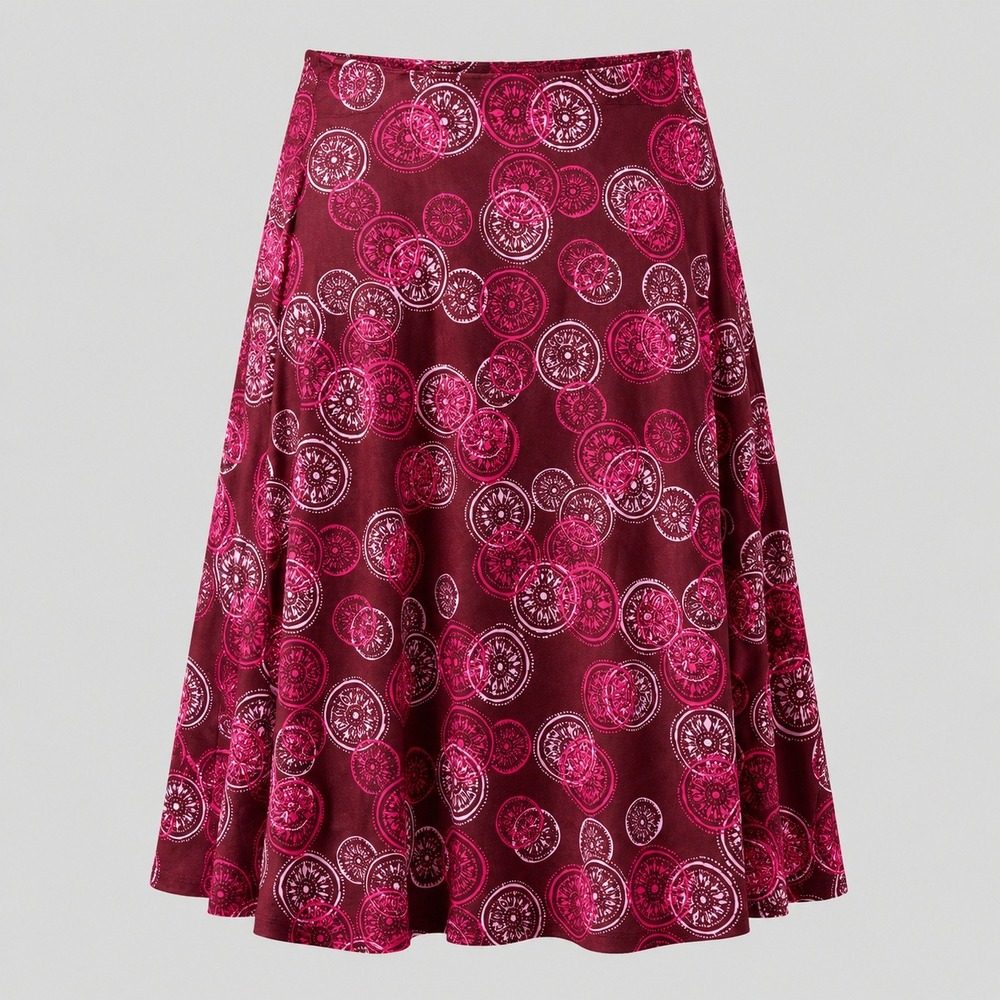 Vintage I.E. Relaxed Cotton A-Line Mini Skirt Size 6 Pink Brown Y2K Boho Retro